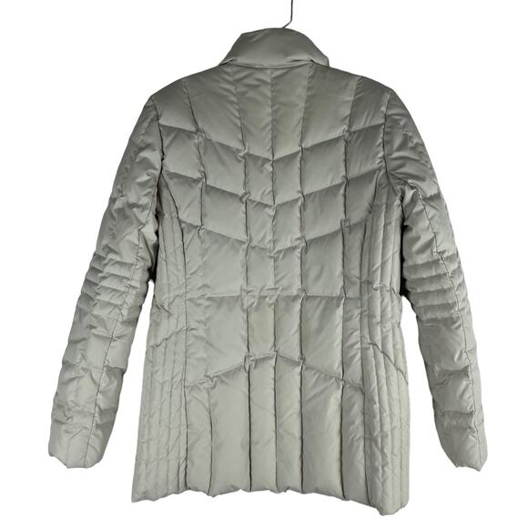 Brooks Brothers Down Puffer Jacket Front Zip Pockets Beige Size 4 - Picture 5 of 8